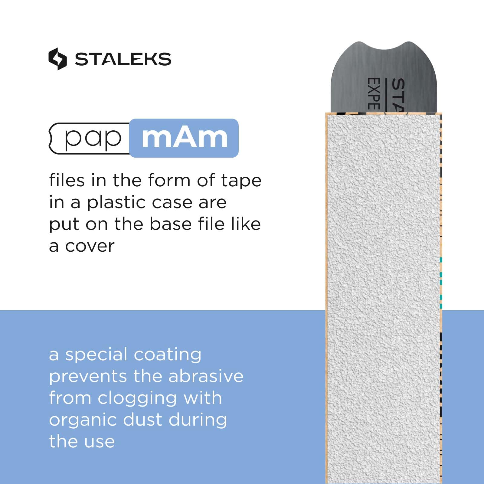 Staleks Pro Disposable White Nail Files papmAm Expert 22 – 100 Grit – 50 Pcs – Glueless Replaceable Abrasives – Professional Nail Filing – Manicure & Pedicure