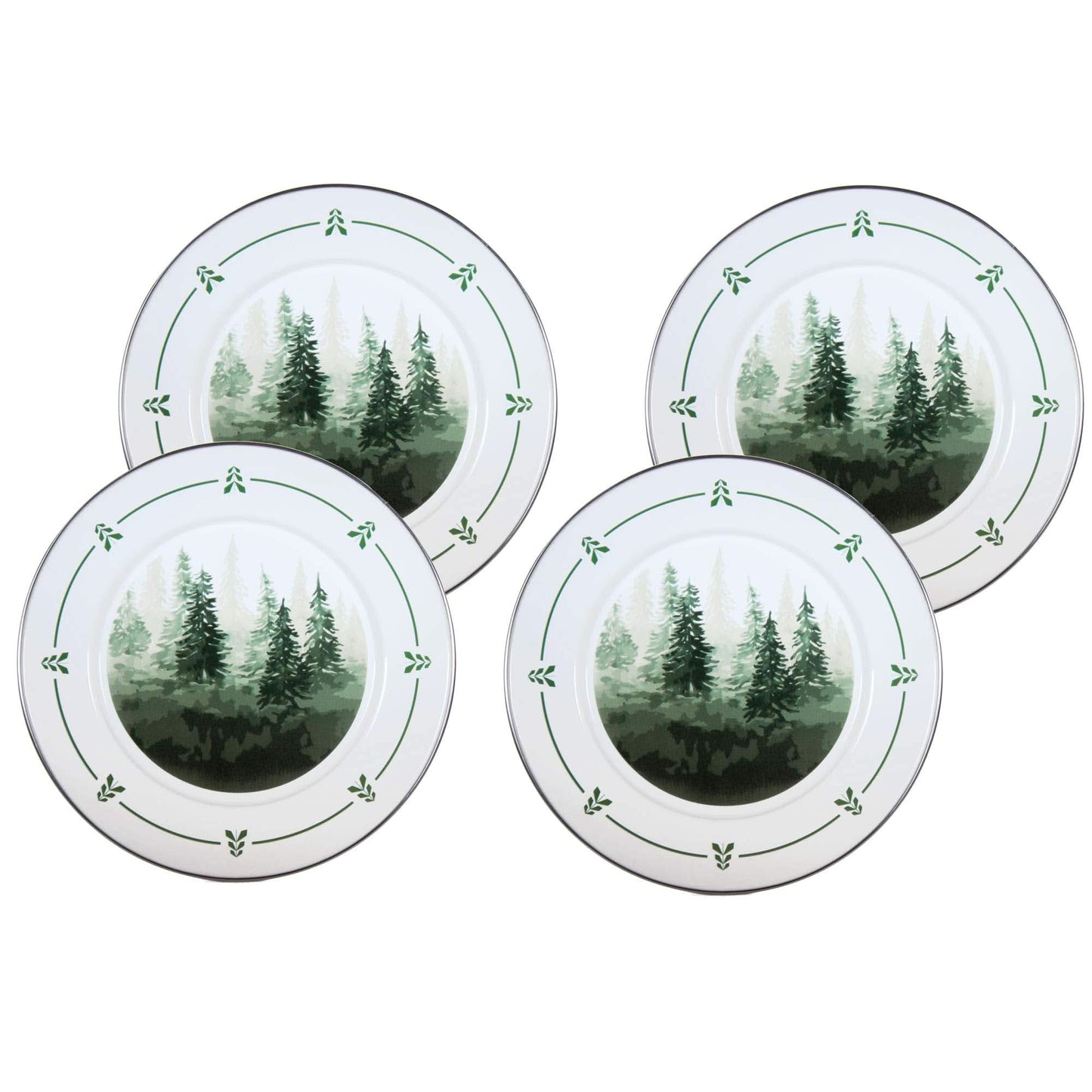 Golden Rabbit Enamelware Dinner Plates - Set of 4