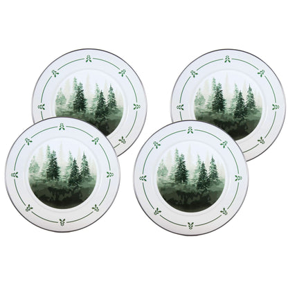 Golden Rabbit Enamelware Dinner Plates - Set of 4