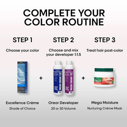 Excellence by L'Oreal Technique Permanent Creme Hair Color Resistant Grays 7X Dark Blonde