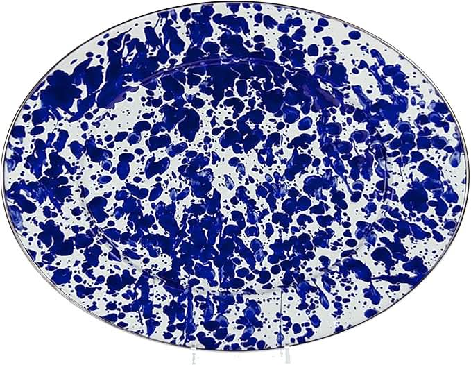 Golden Rabbit Enamelware Oval Platter