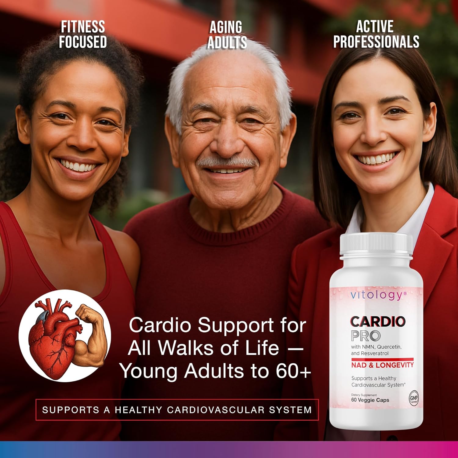 NAD+ Longevity: Cardiovascular Support - 60 Veggie Capsules