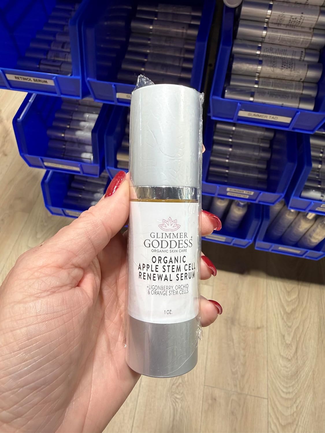GLIMMER GODDESS Organic Apple Stem Cell Renewal Face Serum for Women, 1oz