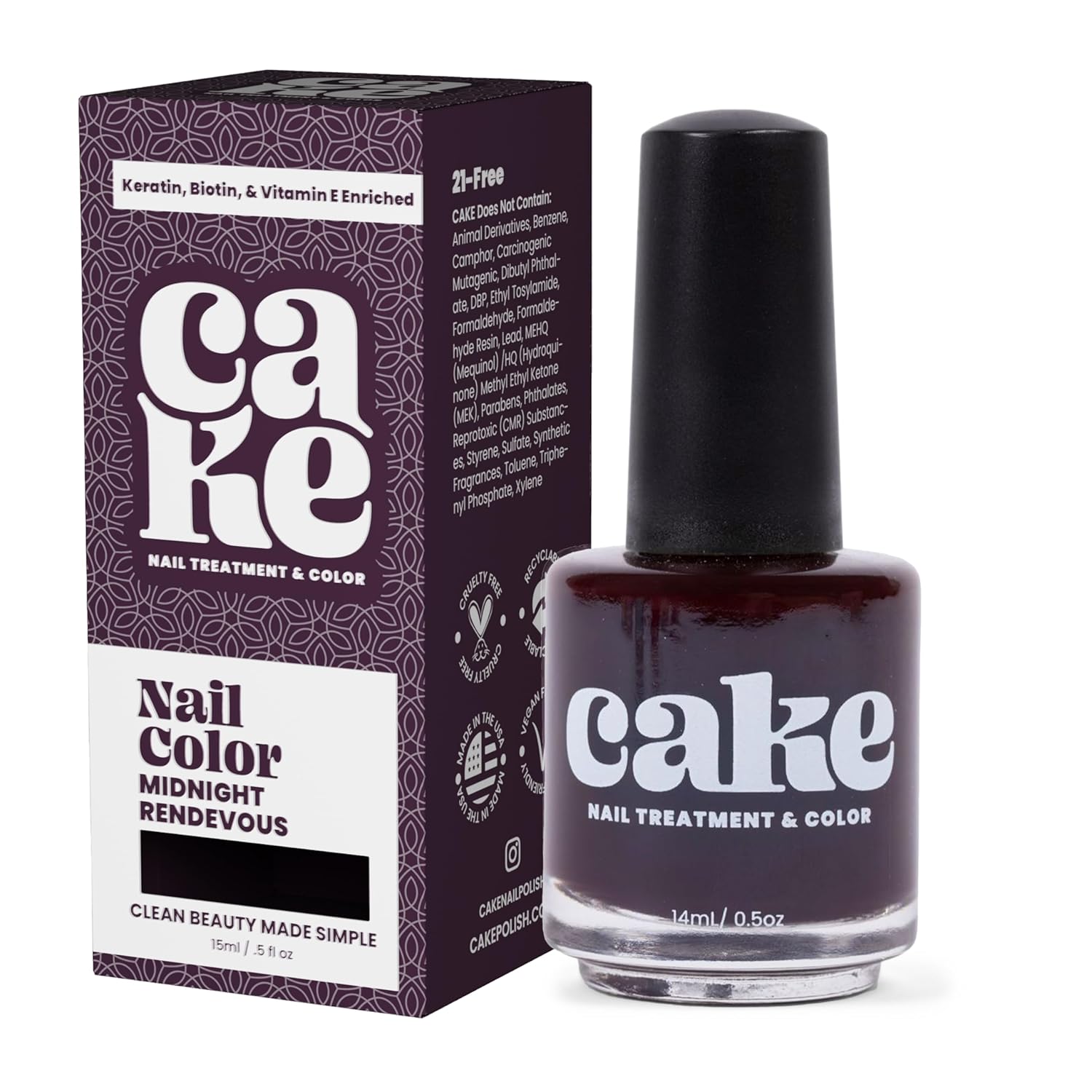 CAKE Nail Strengthening Polish - Midnight Rendezvous