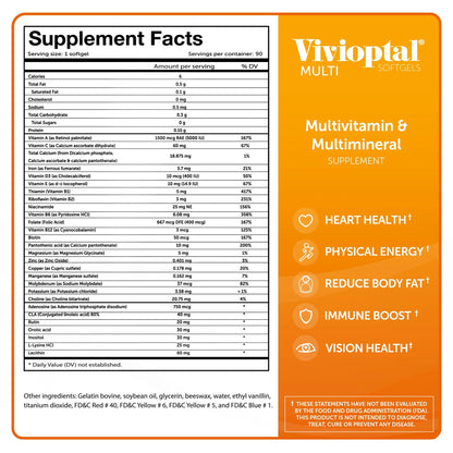 Vivioptal MULTI Multivitamin & Multimineral Supplement - Softgels