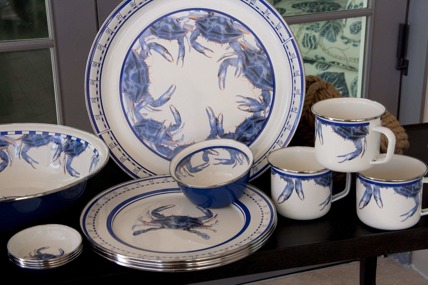 Golden Rabbit Enamelware Dinner Plates - Set of 4