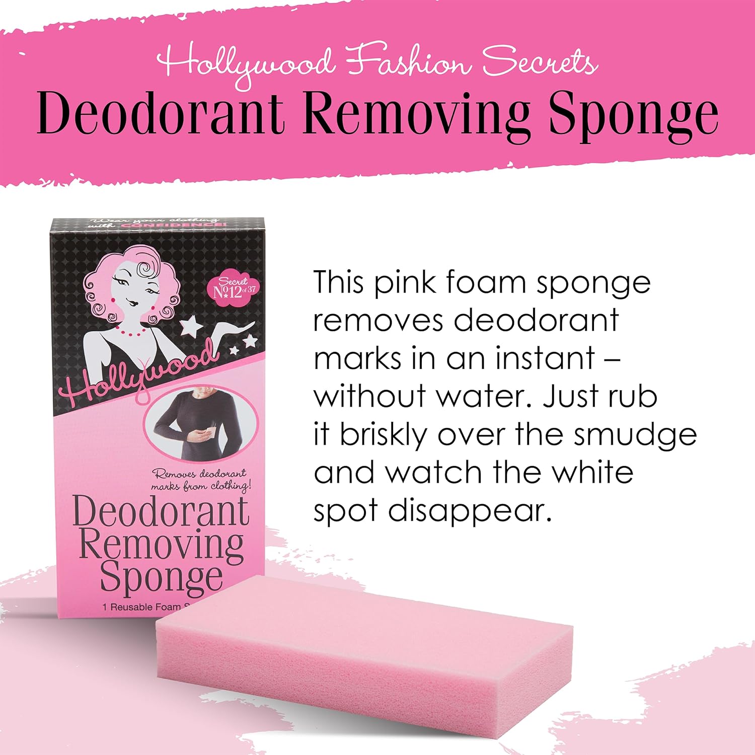 Hollywood Fashion Secrets - Deodorant Removing Sponge