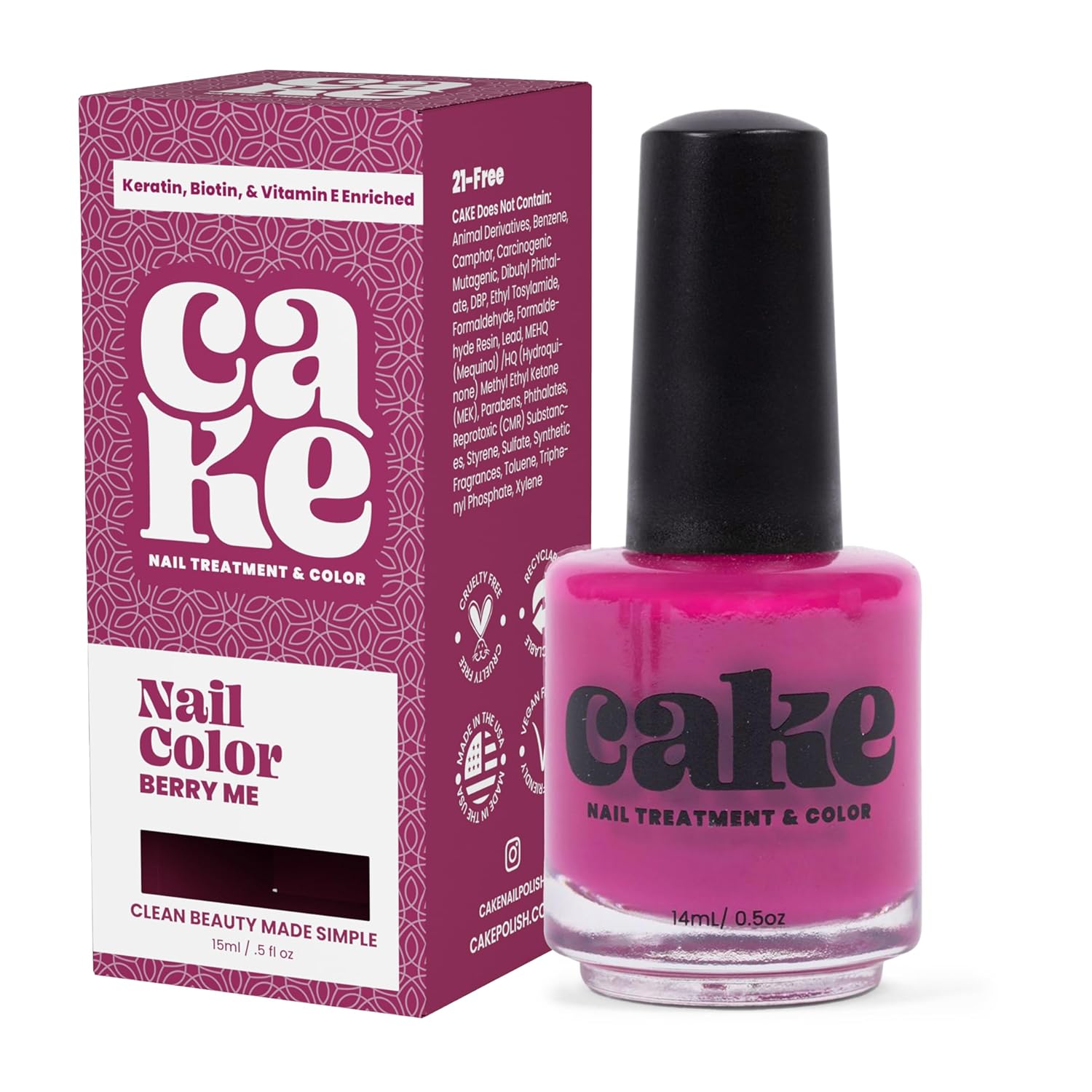 CAKE Nail Strengthening Polish - Berry Me