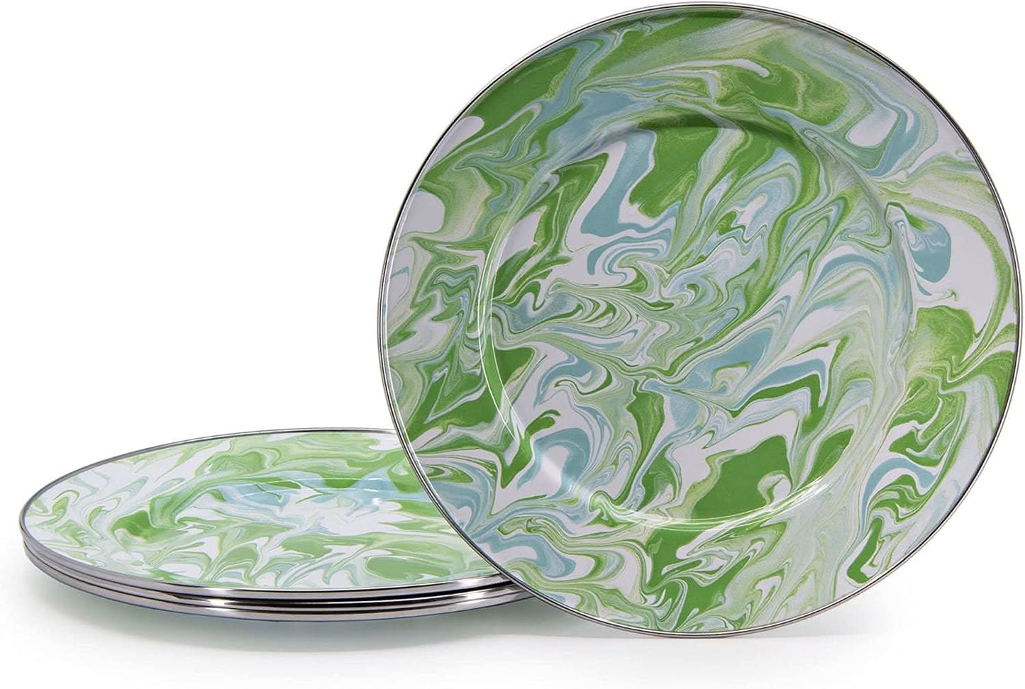 Golden Rabbit Enamelware Dinner Plates - Set of 4
