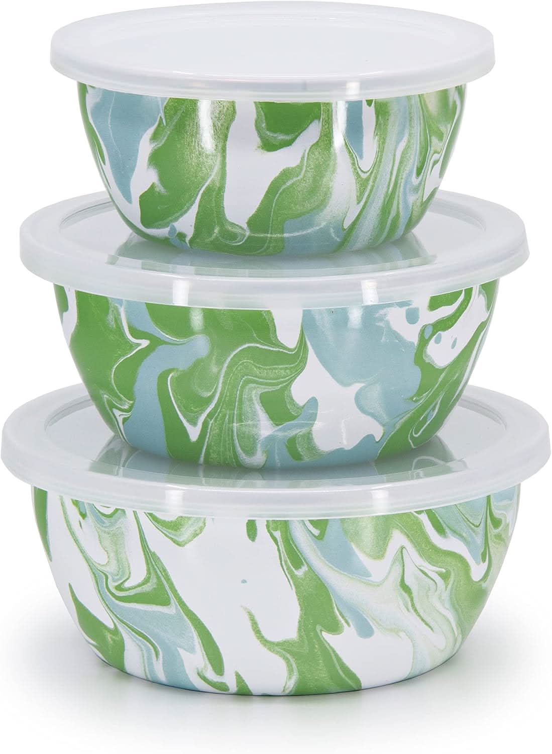 Golden Rabbit Enamelware Set of 3 Nesting Bowls