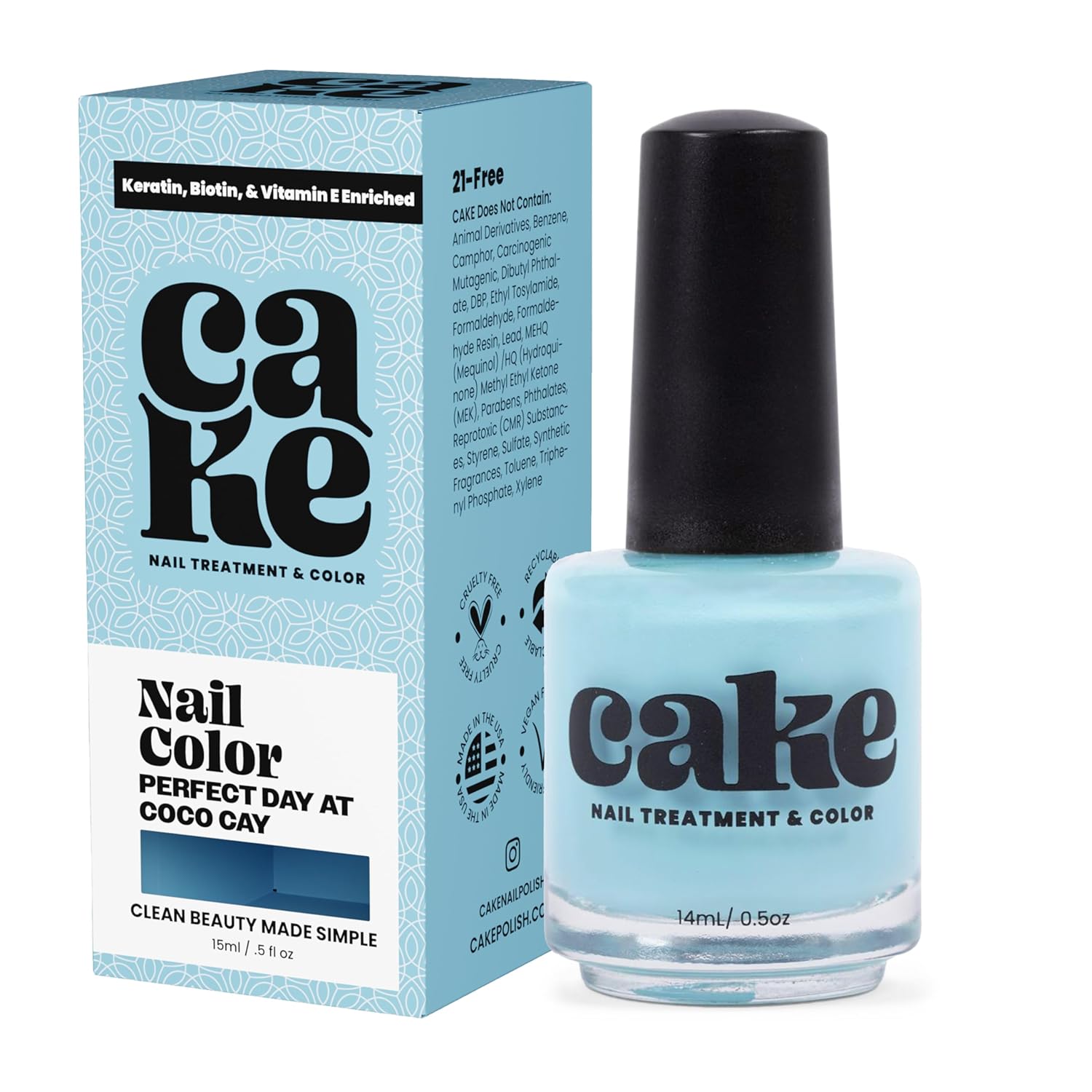 CAKE Nail Strengthening Polish - Perfect Day at CoCo Cay