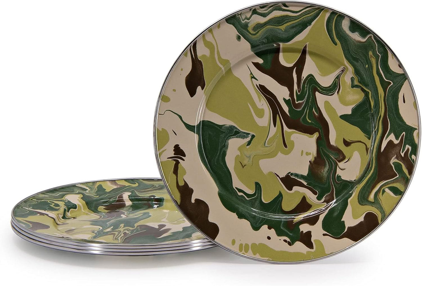 Golden Rabbit Enamelware Dinner Plates - Set of 4
