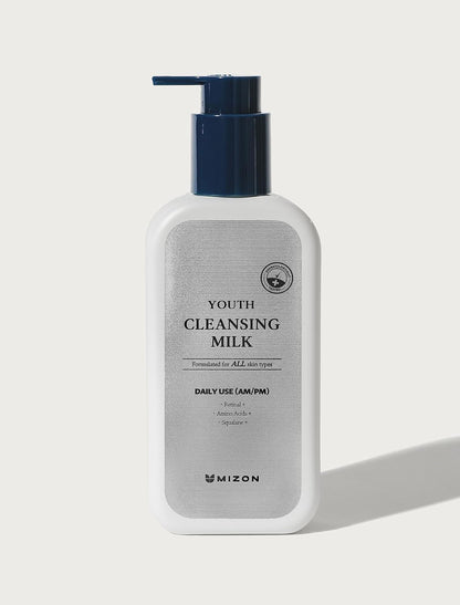 MIZON Youth Cleansing Milk Gentle Face Cleanser with Retinal Aminoacids Squalane Korean Skincare for Youthful Skin(200ml/6.76 fl.oz.)