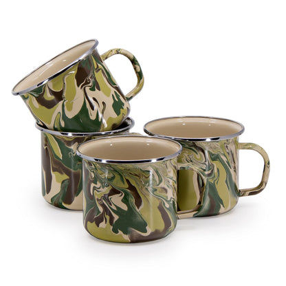 Golden Rabbit Enamelware Grande Mugs - Set of 4