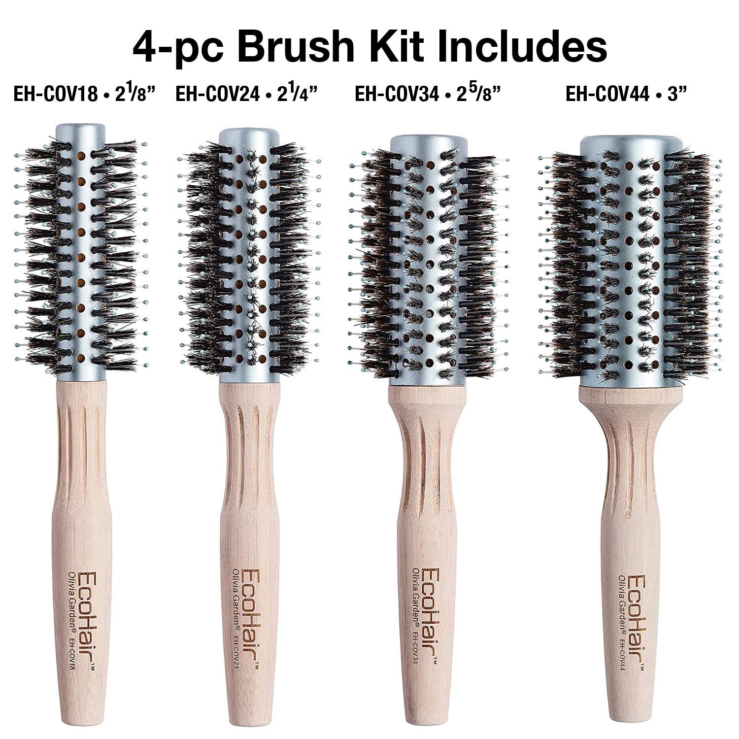 Olivia Garden EcoHair Combo Vent Round Bamboo Hair Brush