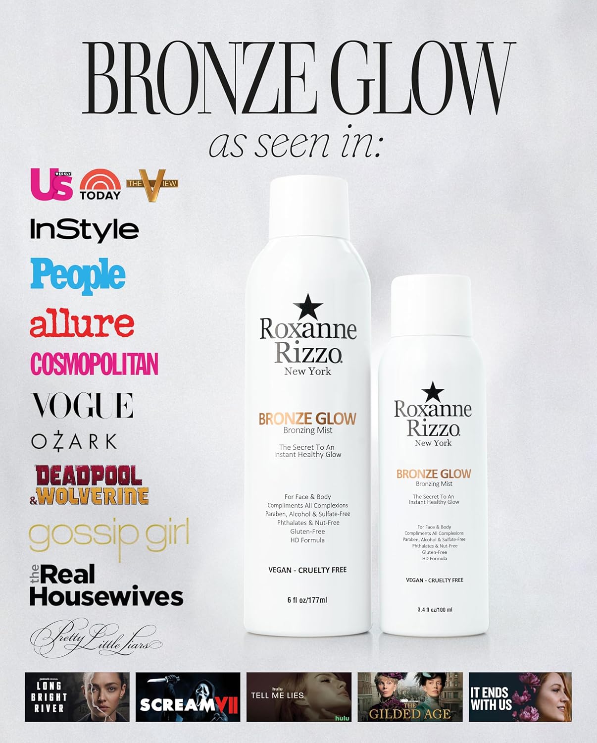 Bronze Glow By Roxanne Rizzo - Bronzing Mist Face & Body Bronzer 6oz/177ml