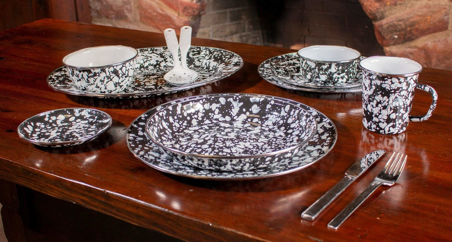 Golden Rabbit Enamelware Dinner Plates - Set of 4