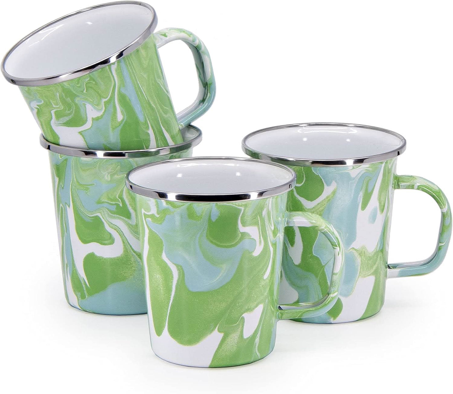 Golden Rabbit Enamelware Modern Monet 16 oz Latte Mugs - Set of 4