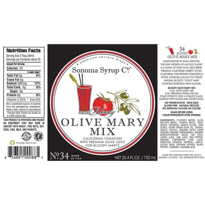 Sonoma Syrup No. 34 Olive Mary Mix 25.4 oz
