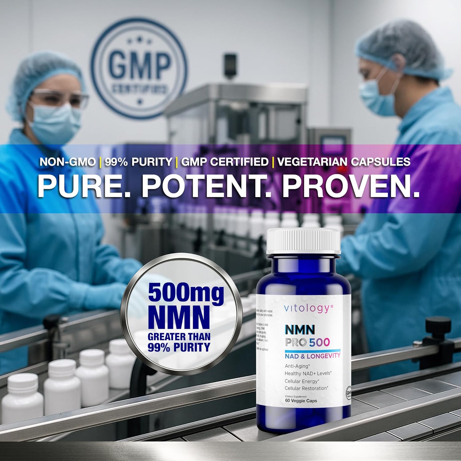 NMN 500 Pro NAD & Longevity – 60 Capsules