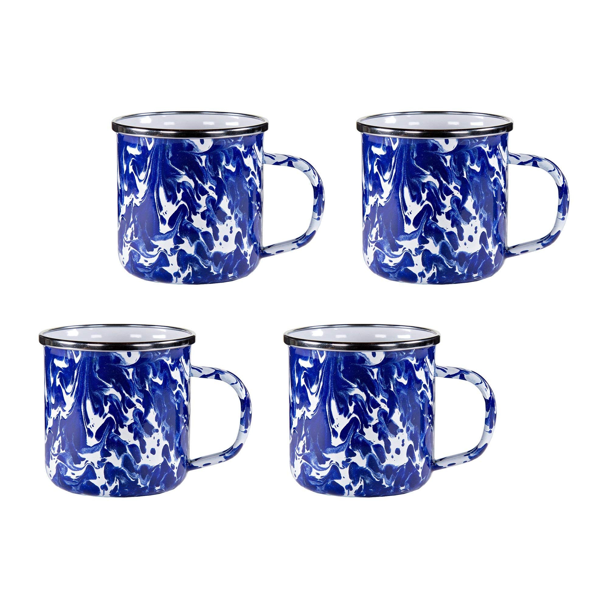 Golden Rabbit Enamelware - Set of 4 - 12oz Mugs