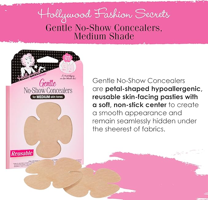 Hollywood Fashion Secrets-Gentle No-Show Concealers, Medium Skin Tones