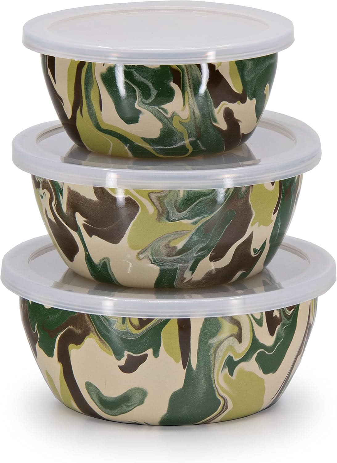 Golden Rabbit Enamelware Set of 3 Nesting Bowls