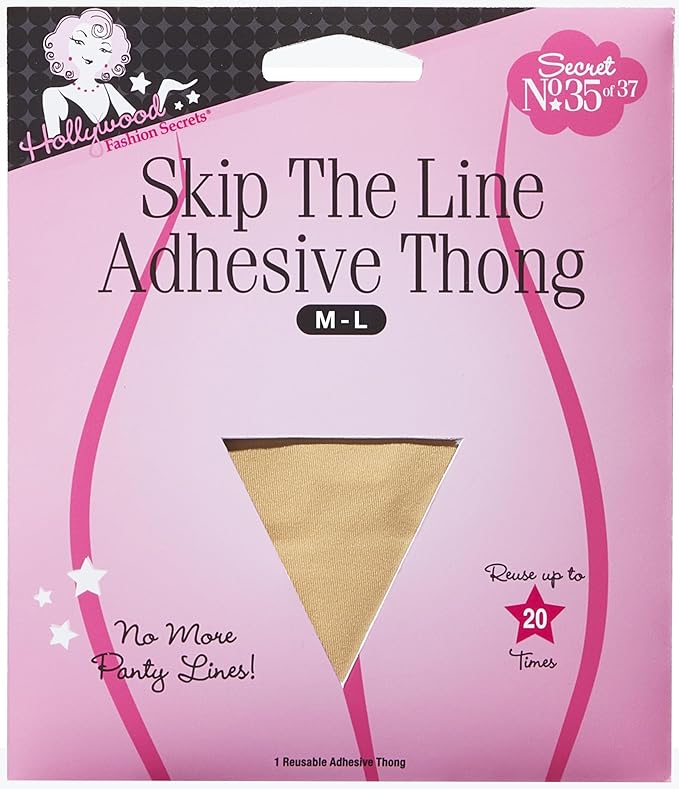 Hollywood Fashion Secrets-Skip The Line Adhesive Thong M-L