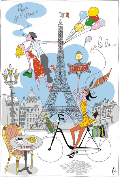 Torchons & Bouchons - La Parisienne Kitchen Towel - Multi Coloured