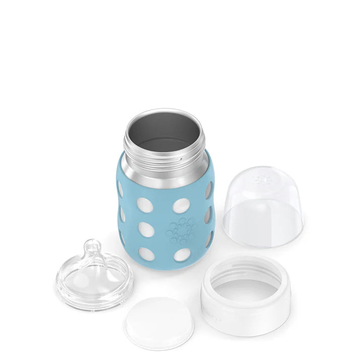 Lifefactory Stainless Steel Baby Bottle 8oz-Denim