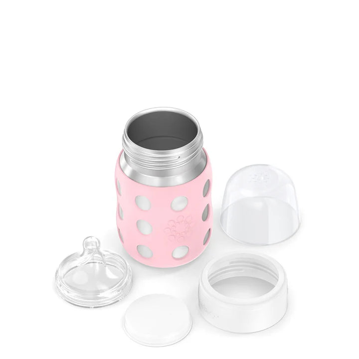 Lifefactory Stainless Steel Baby Bottle 8oz-Desert Rose