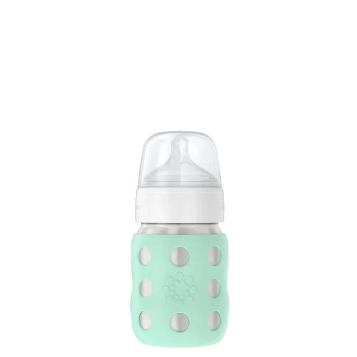 Lifefactory Stainless Steel Baby Bottle Stage 2 Wide Nipple