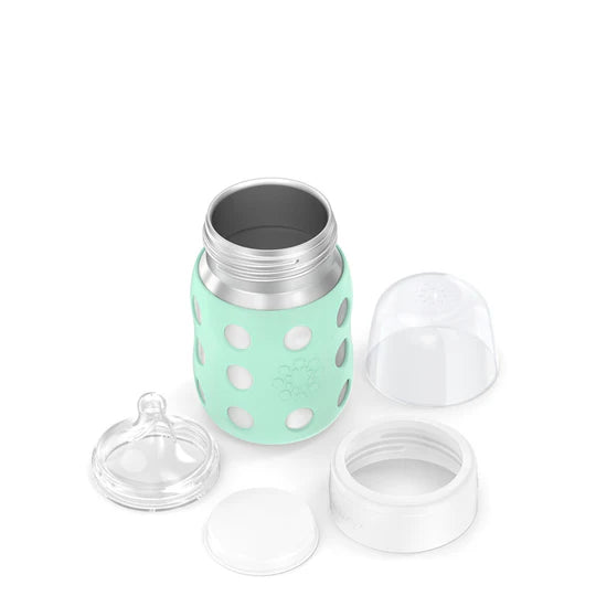 Lifefactory Stainless Steel Baby Bottle 8oz-Mint