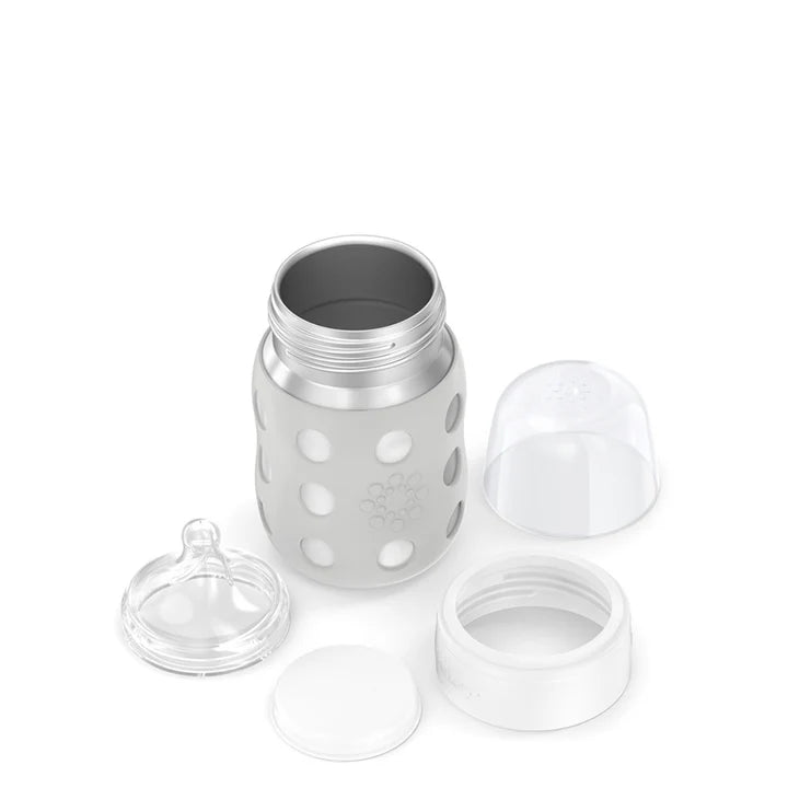 Lifefactory Stainless Steel Baby Bottle 8oz-Stone Gray