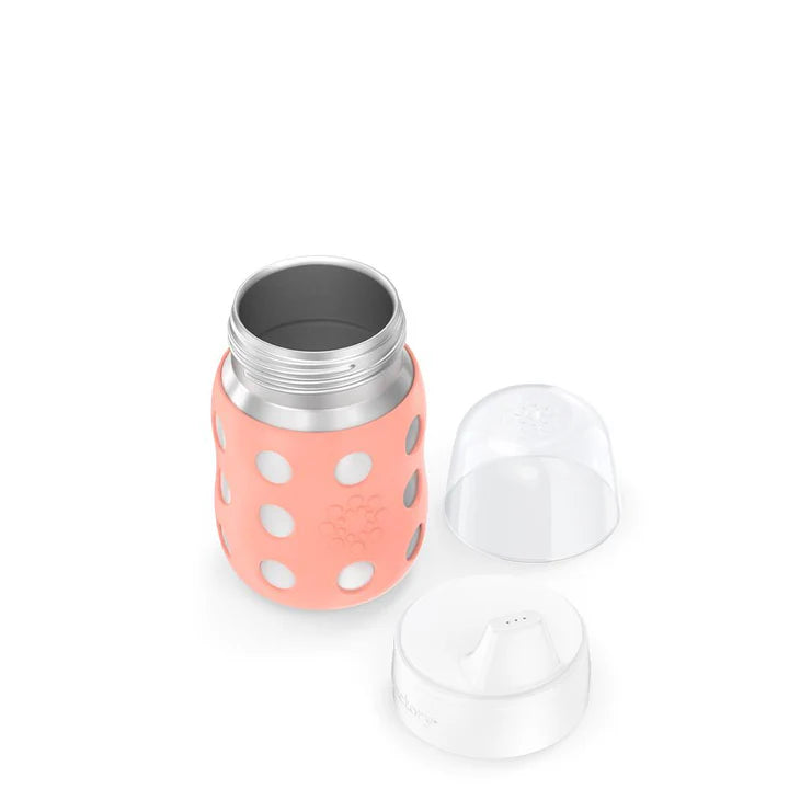 Lifefactory Stainless Steel Baby Bottle Hard Sippy Spout 8oz-Cantaloupe