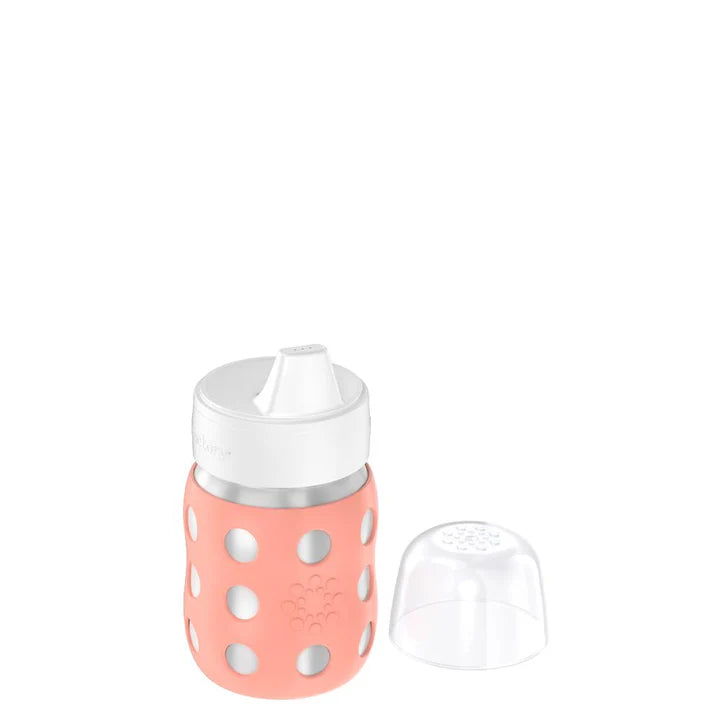 Lifefactory Stainless Steel Baby Bottle Hard Sippy Spout 8oz-Cantaloupe