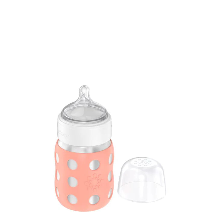 Lifefactory Stainless Steel Baby Bottle 8oz-Cantaloupe