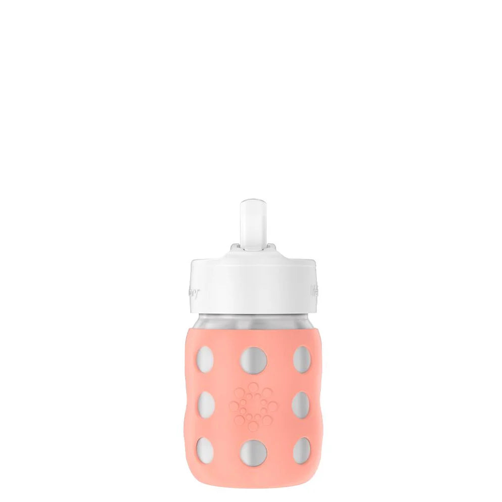 Lifefactory 8 oz Stainless Steel Baby Bottle Pivot Straw Cap