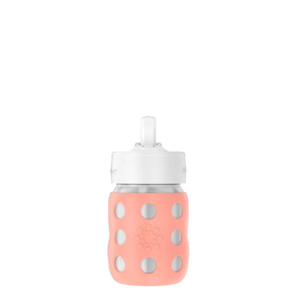 Lifefactory 8 oz Stainless Steel Baby Bottle Pivot Straw Cap