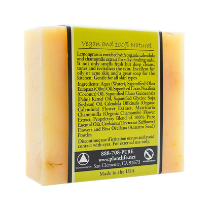 Plantlife Lemongrass Bar Soap - 4oz Bar 6-Pack