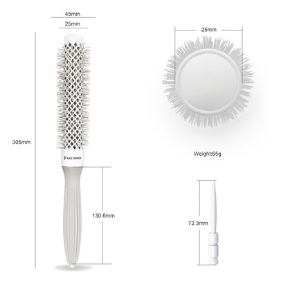 Eagle Fortress XL Ceramic + Ionic Round Hair Brush 0.98in - Grey
