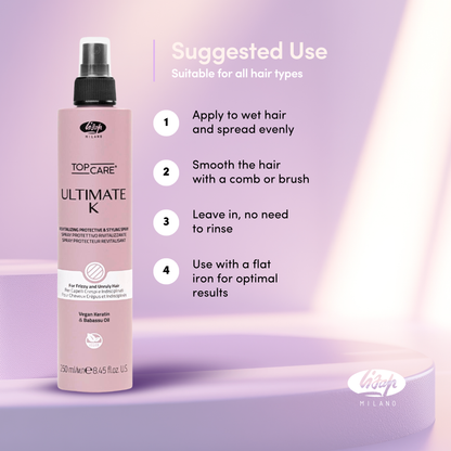 LISAP Ultimate Straight Fluid – Heat and Humidity Protective Spray 8.45 fl oz