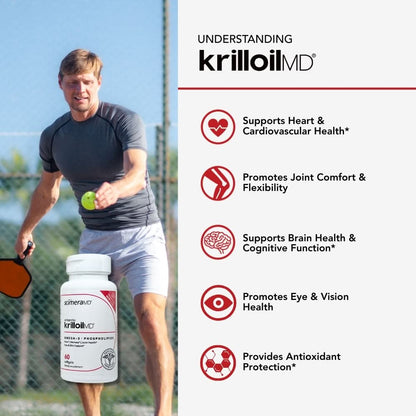 Scimera MD® Krill Oil Antarctic Krill Oil Omega 3 DHA EPA Supplement with Astaxanthin for Heart, Brain, and Joint Support