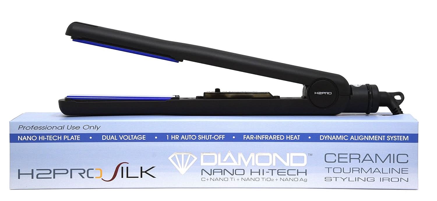 H2PRO CLASSIC SILK TITANIUM CERAMIC TOURMALINE IRON STRAIGHTENER - 1 1/4" (SR114)