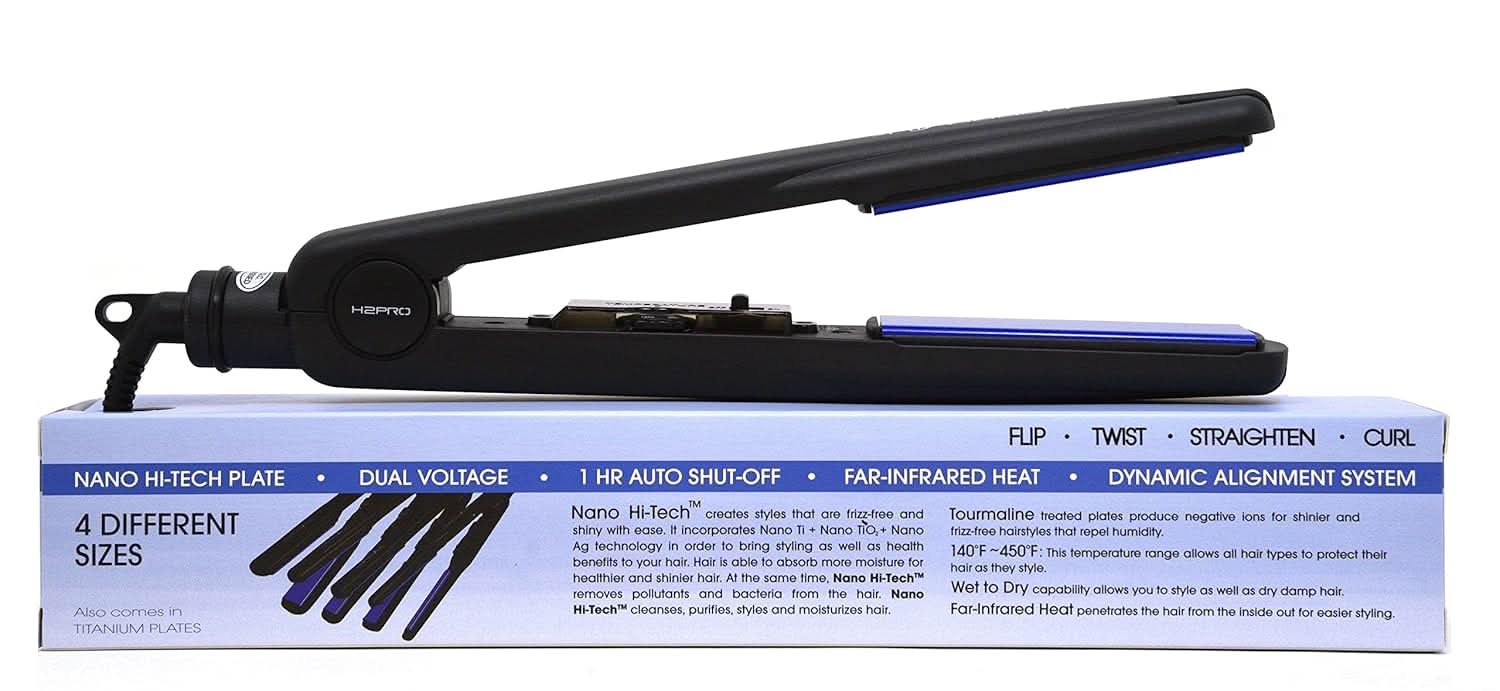 H2PRO CLASSIC SILK TITANIUM CERAMIC TOURMALINE IRON STRAIGHTENER - 1 1/4" (SR114)