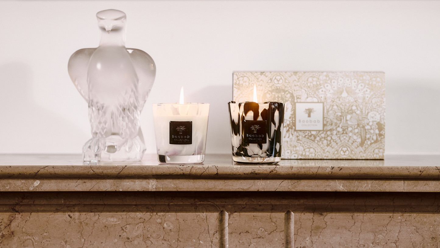 Baobab Collection CANDLE DUO, Black Pearls & White Pearls