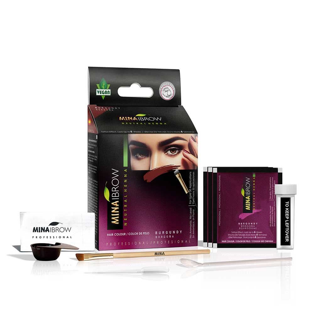 Mina Ibrow Henna Regular Brow Tint Kit - Burgundy
