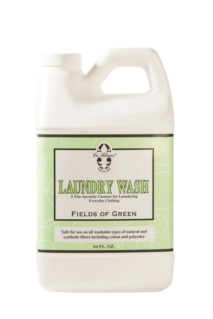 Laundry wash bottle with 'Fields of Green' label on a white background