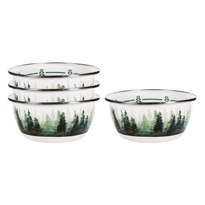 Golden Rabbit Enamelware Salad Bowls - Set of 4