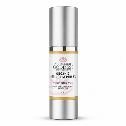 Glimmer Goddess Organic Retinol Serum 5% with Hyaluronic Acid & Squalane 1 oz (SEASONAL)